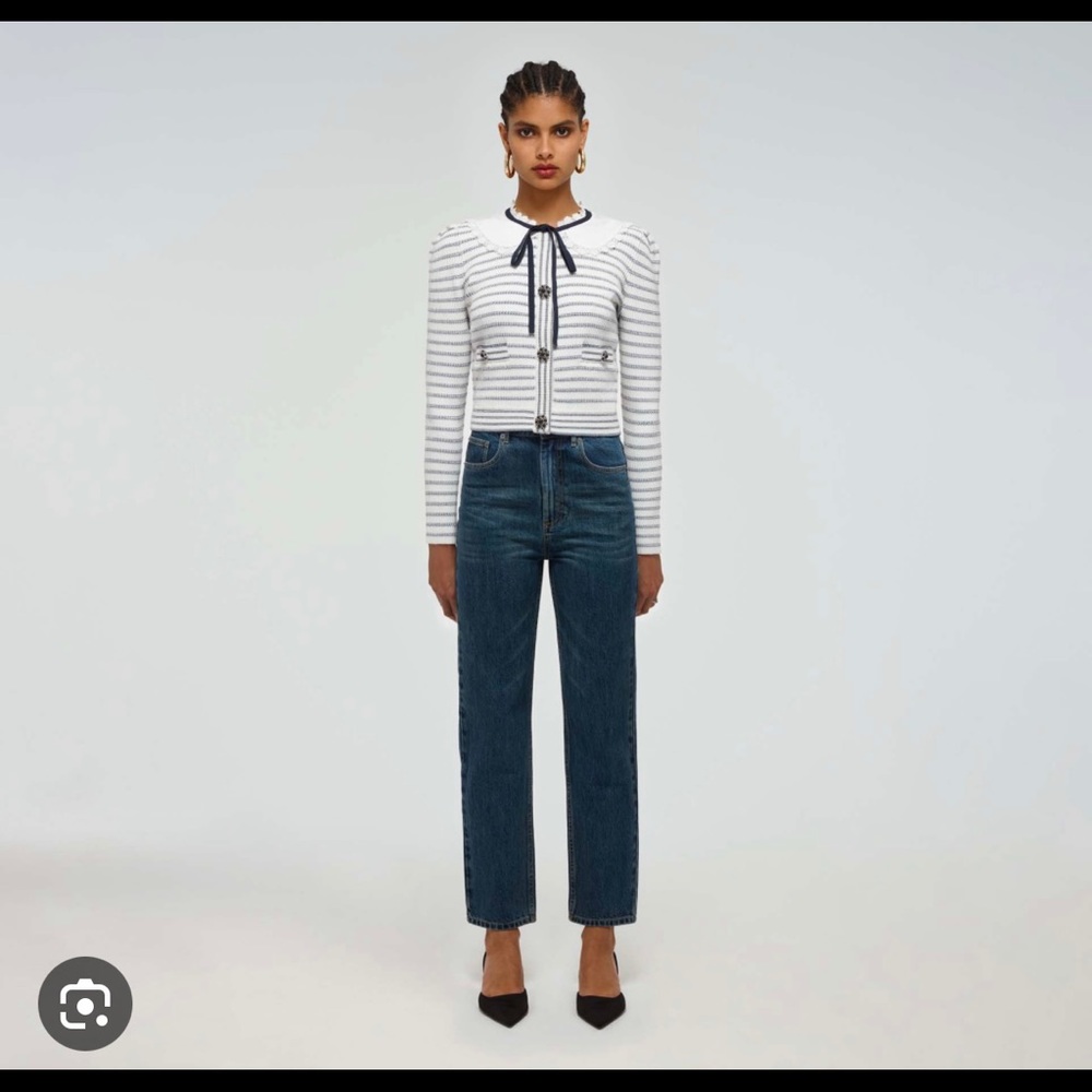 Self portrait lurex knit cardigan